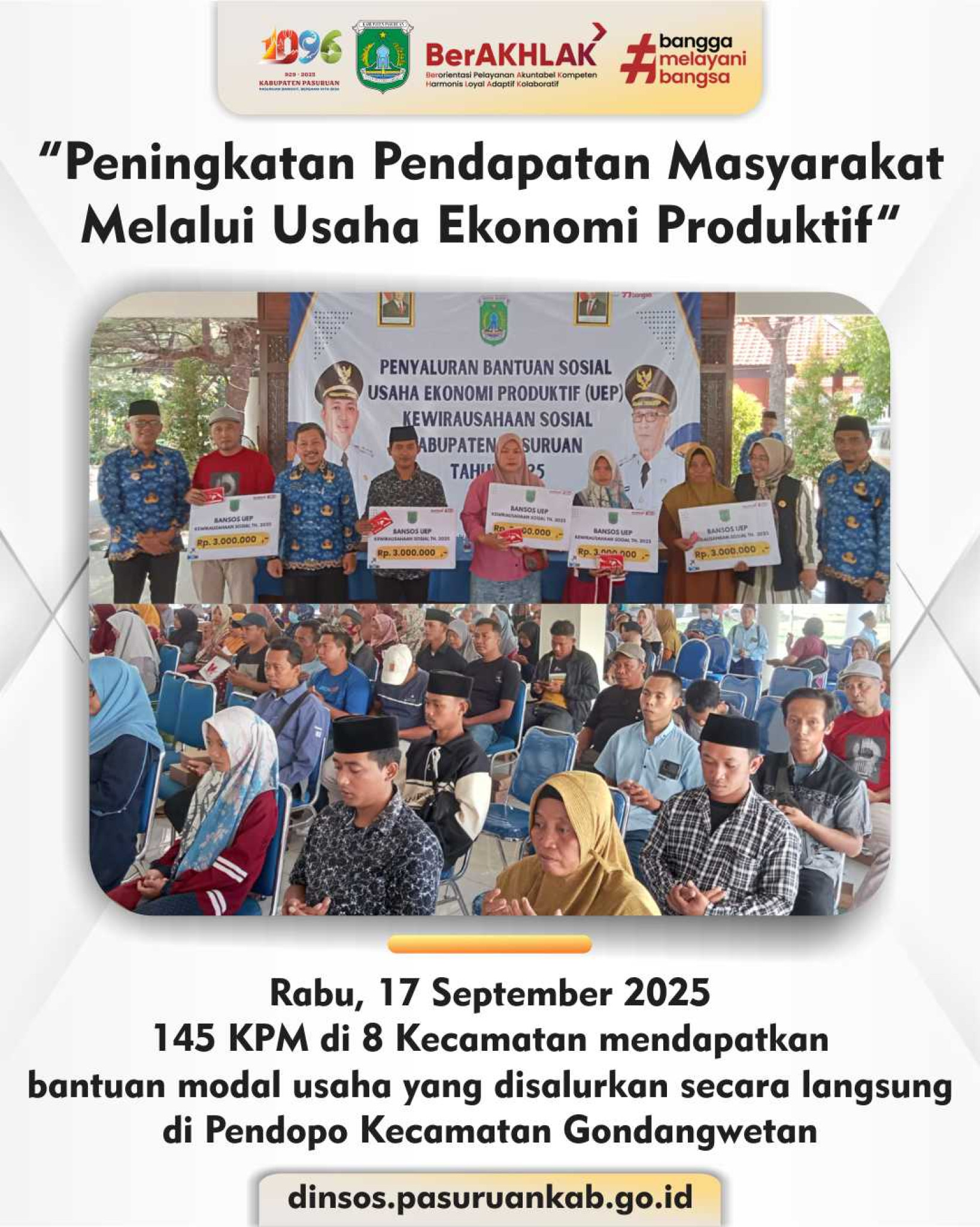PENYALURAN BANTUAN SOSIAL USAHA EKONOMI PRODUKTIF (UEP) KEWIRAUSAHAAN SOSIAL TAHUN 2025
